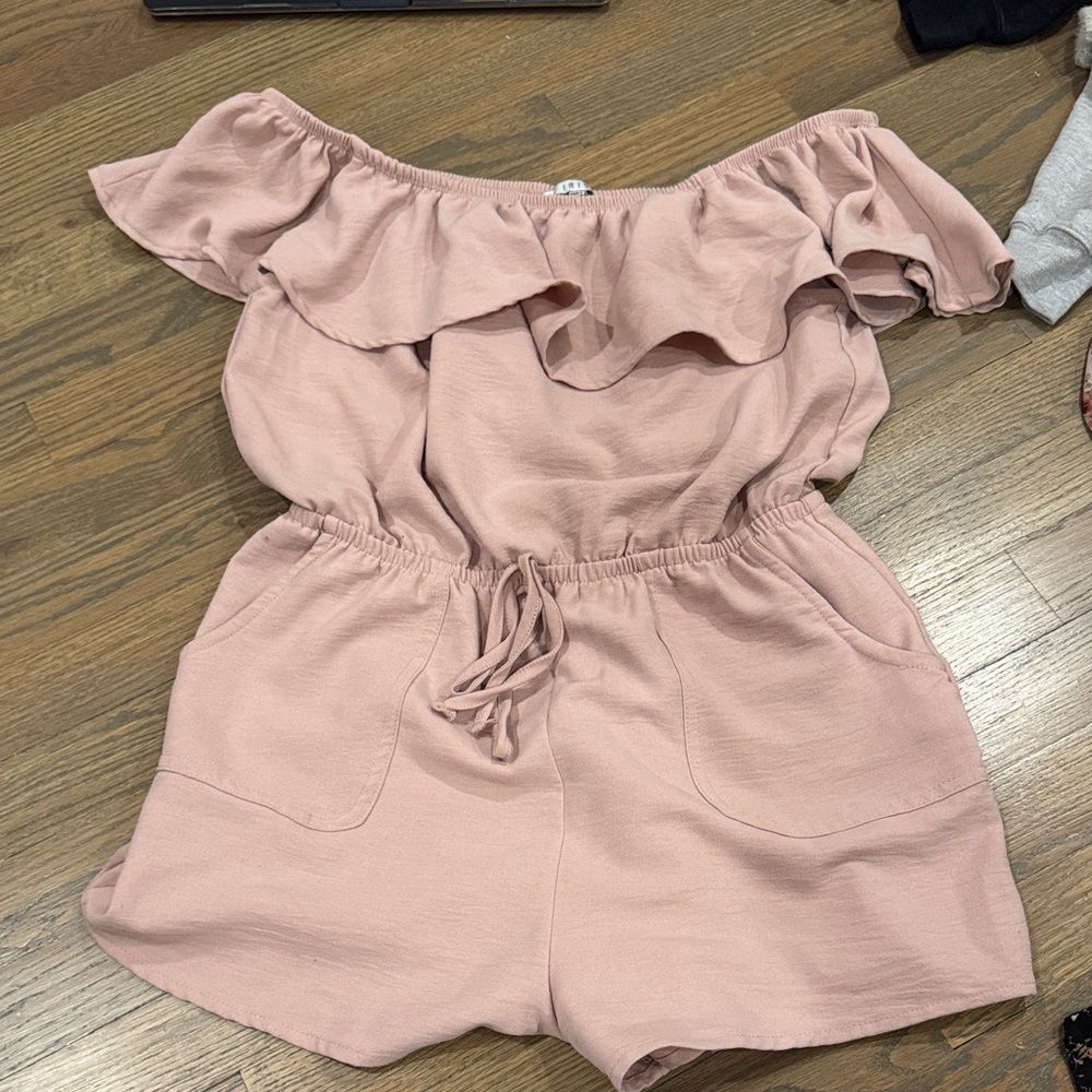 Iris Pink Off-Shoulder Romper